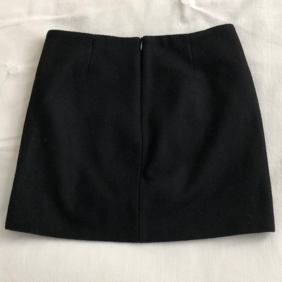 Maje leather-trimmed wool miniskirt, sz 34 - Picture 2 of 2